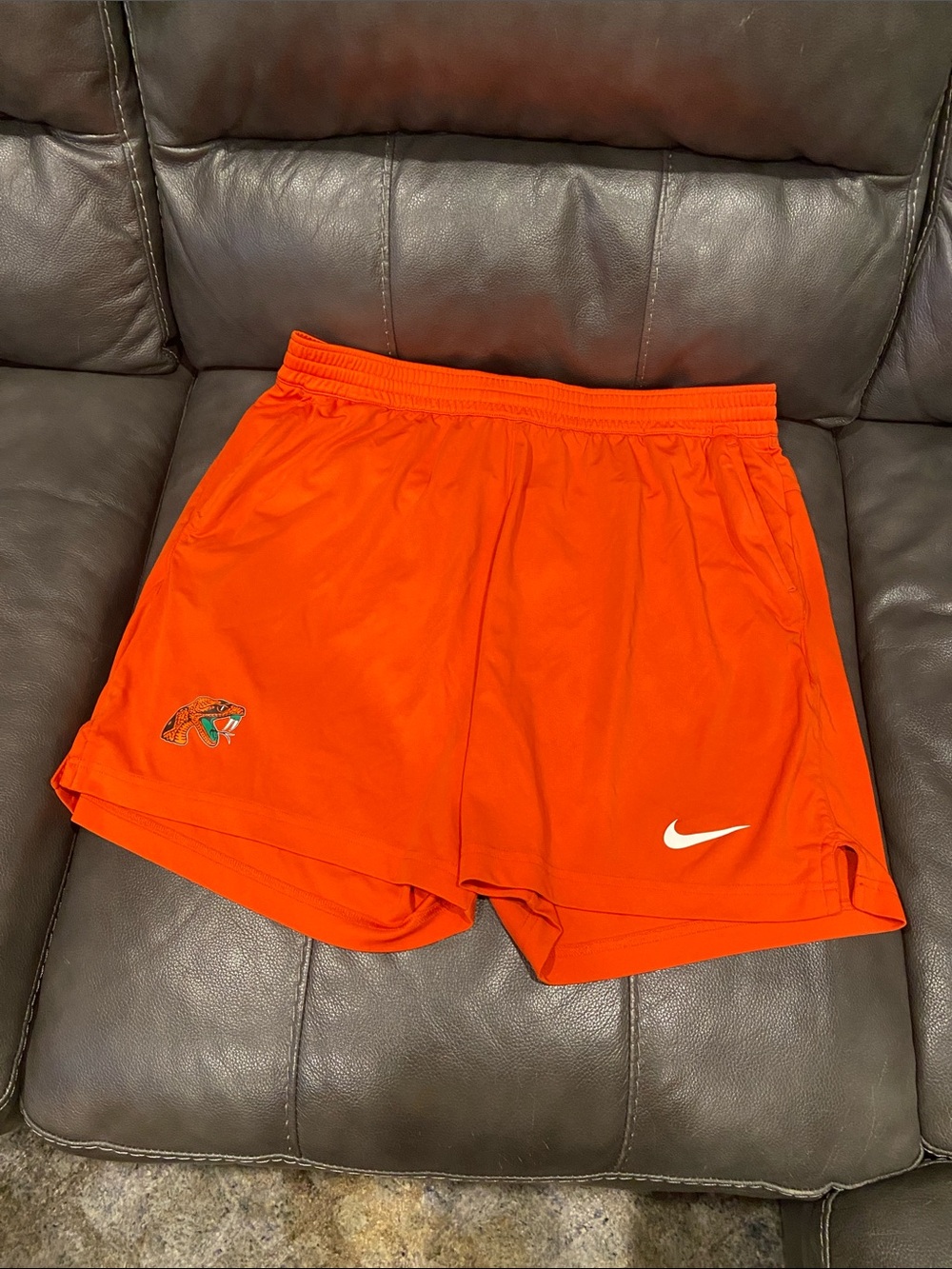 Nike Men’s Bright Orange Athletic Shorts FAMUFlorida A&M Rattlers Dri-fit